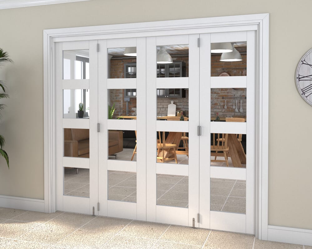White 4L Roomfold Grande 2400mm 4 + 0 Set