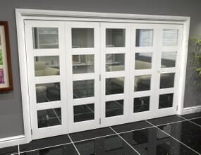 White 4L Roomfold Grande  Internal Bifold Doors with Clear Glass