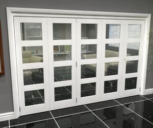 White 4L Roomfold Grande  Internal Bifold Doors with Clear Glass