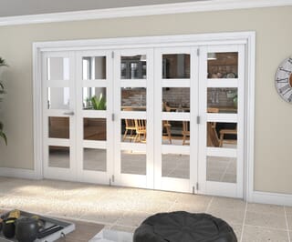 White 4L Roomfold Grande Internal Bifold Doors with Clear Glass