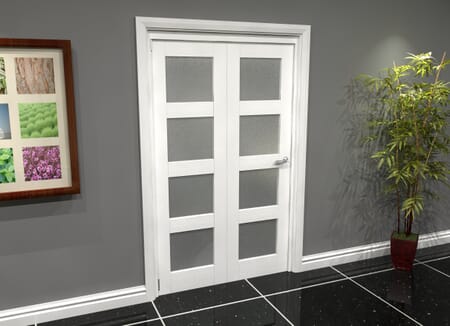 White Frosted 4L Roomfold Grande (2 + 0 x 573mm Doors)
