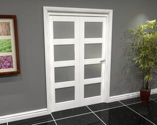 White Frosted 4L Roomfold Grande (2 + 0 x 610mm Doors)