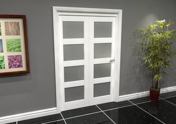 White Frosted 4L Roomfold Grande (2 + 0 x 610mm Doors)
