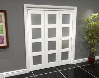 White Frosted 4L Roomfold Grande (2 + 1 x 533mm Doors)