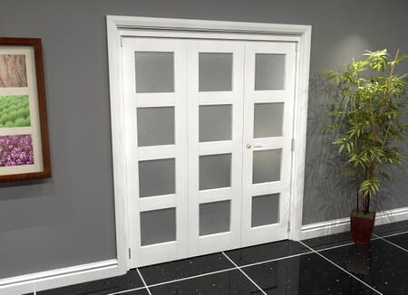 White Frosted 4L Roomfold Grande 1800mm 2 + 1 Set