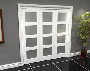 White Frosted 4L Roomfold Grande (2 + 1 x 610mm Doors)