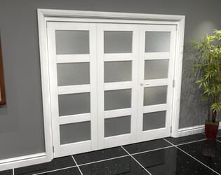 White Frosted 4L Roomfold Grande (2 + 1 x 686mm Doors)