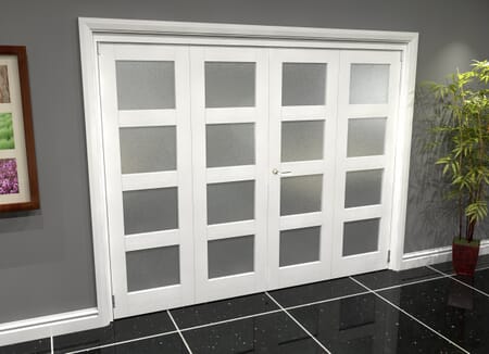 White Frosted 4L Roomfold Grande (2 + 2 x 610mm Doors)