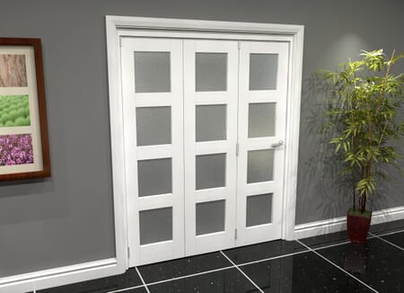 White Frosted 4L Roomfold Grande (3 + 0 x 533mm Doors)