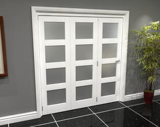 White Frosted 4L Roomfold Grande (3 + 0 x 610mm Doors)