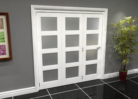 White Frosted 4L Roomfold Grande (3 + 0 x 610mm Doors)