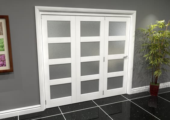 White Frosted 4L Roomfold Grande (3 + 0 x 686mm Doors)