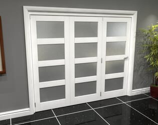 White Frosted 4L Roomfold Grande (3 + 0 x 762mm Doors)