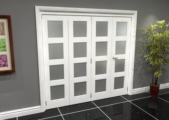 White Frosted 4L Roomfold Grande (3 + 1 x 533mm Doors)