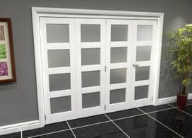 White Frosted 4l Roomfold Grande (3 + 1 X 610mm Doors) Image