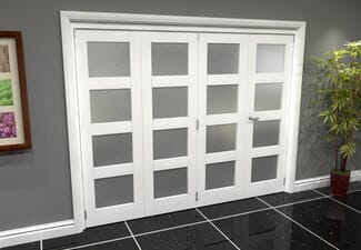 White Frosted 4L Roomfold Grande (3 + 1 x 610mm Doors)