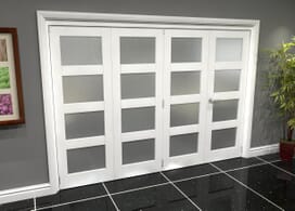White Frosted 4l Roomfold Grande (3 + 1 X 686mm Doors) Image