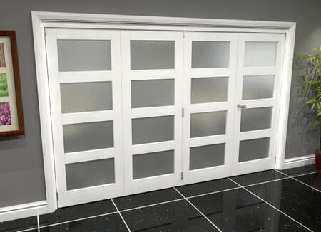 White Frosted 4L Roomfold Grande (3 + 1 x 762mm Doors)