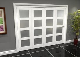 White Frosted 4l Roomfold Grande (4 + 0 X 610mm Doors) Image