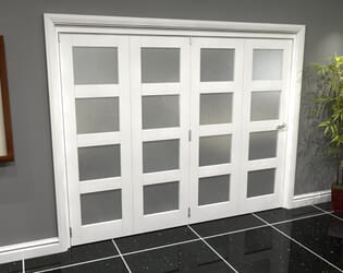 White Frosted 4L Roomfold Grande (4 + 0 x 610mm Doors)