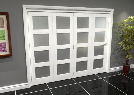 White Frosted 4L Roomfold Grande (4 + 0 x 610mm Doors)