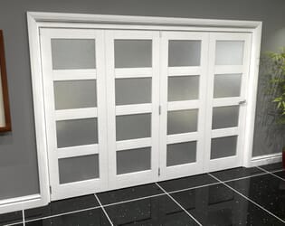 White Frosted 4L Roomfold Grande (4 + 0 x 686mm Doors)