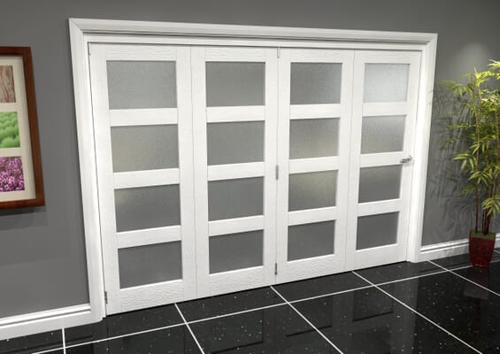 White Frosted 4L Roomfold Grande (4 + 0 x 762mm Doors)