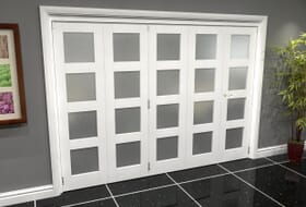 White Frosted 4l Roomfold Grande 3000mm (10ft) 4 + 1 Set Image