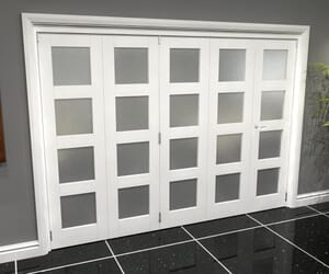 White 4L Roomfold Grande  Internal Bifold Doors with Frosted Glass