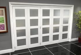 White Frosted 4l Roomfold Grande (4 + 1 X 686mm Doors) Image