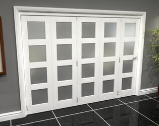 White Frosted 4L Roomfold Grande (5 + 0 x 533mm Doors)