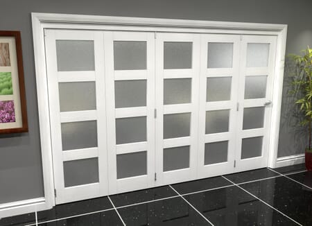 White Frosted 4L Roomfold Grande (5 + 0 x 686mm Doors)