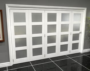 White Frosted 4L Roomfold Grande (5 + 0 x 762mm Doors)