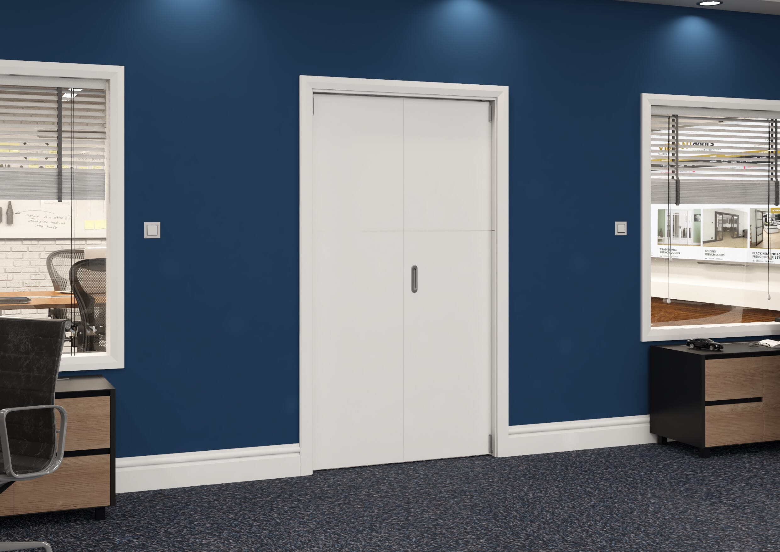 1141x2060x133mm White Flush Prefinished Roomfold Grande (2+0) Image