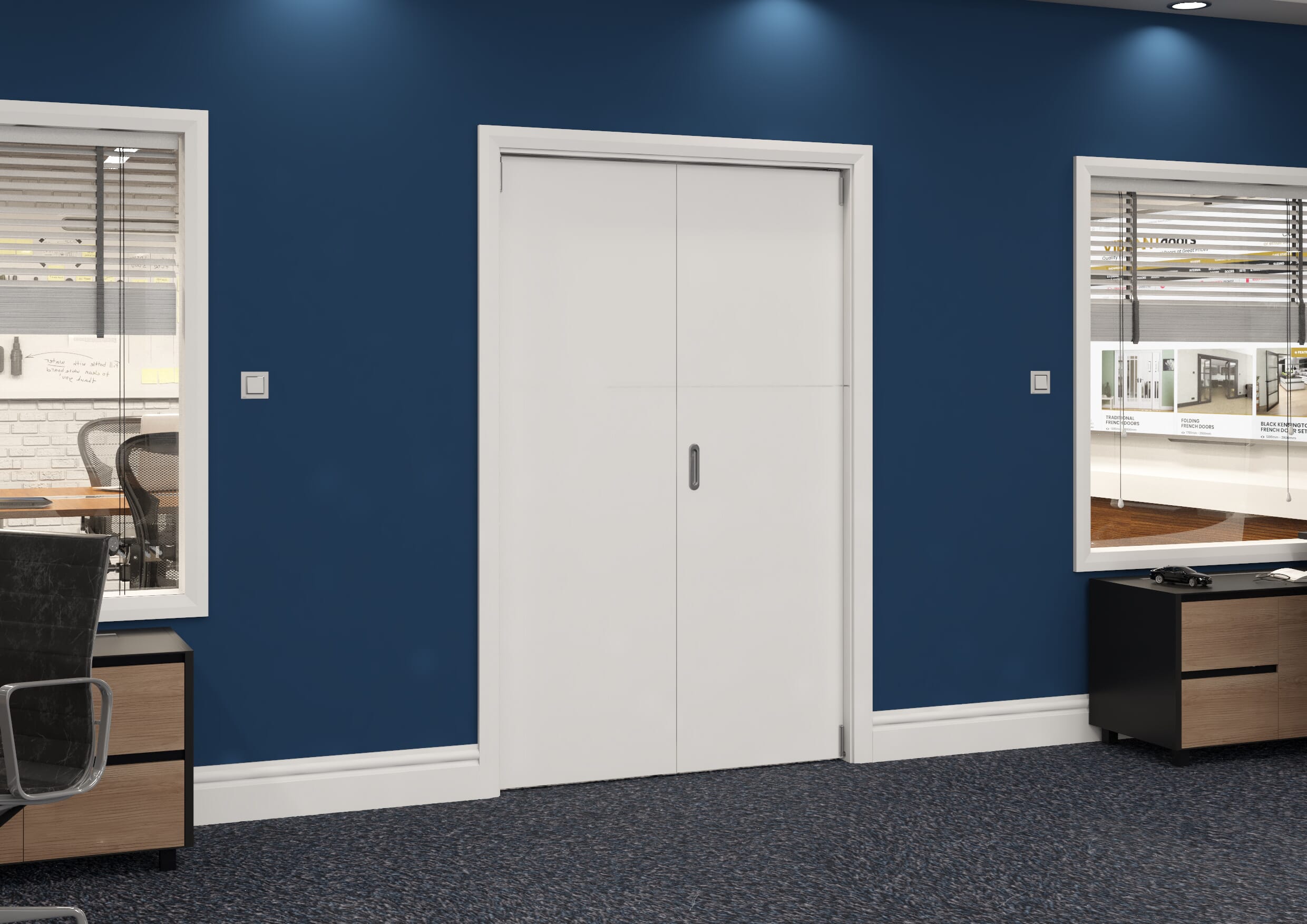 1295x2060x133mm White Flush Prefinished Roomfold Grande (2+0) Image
