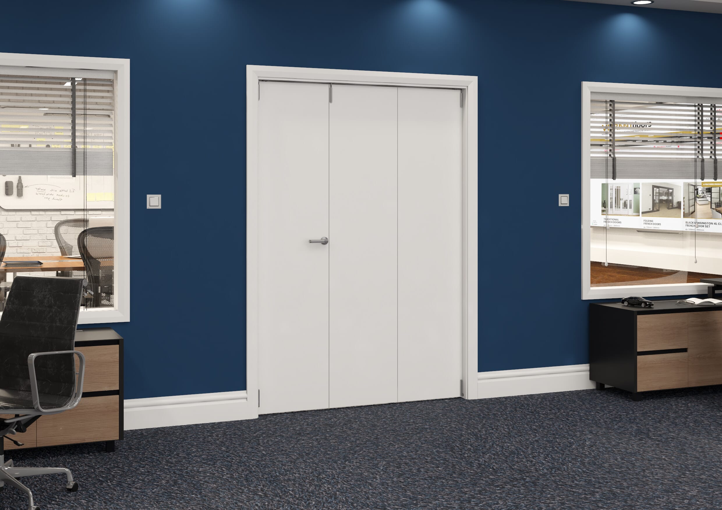 1456x2060x133mm White Flush Prefinished Roomfold Grande (2+1) Image