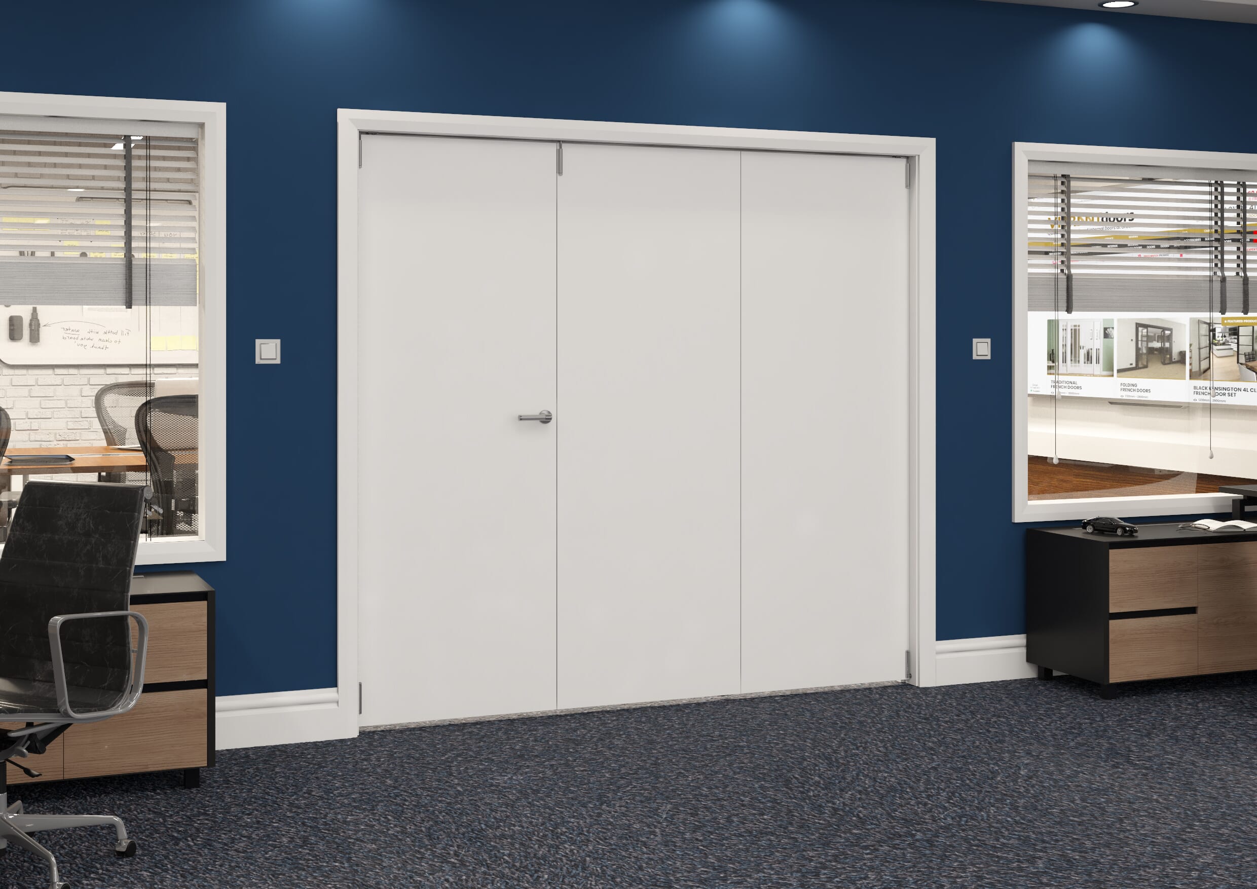 2218x2060x133mm White Flush Prefinished Roomfold Grande (2+1) Image