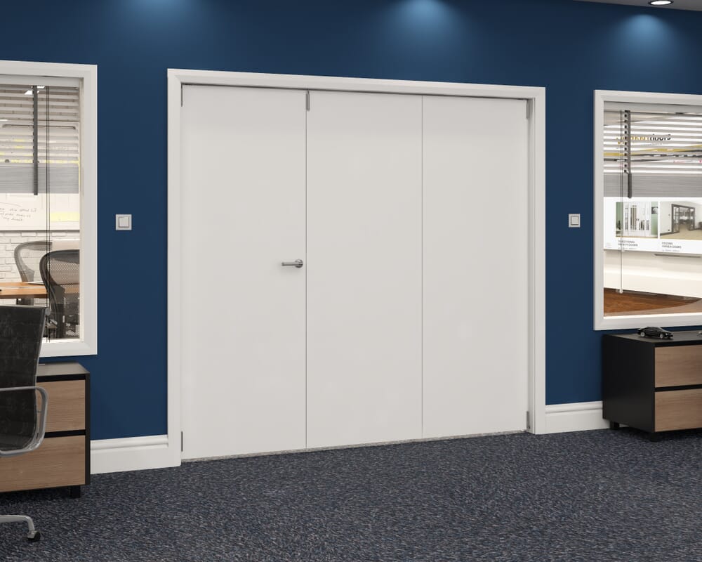 2218x2060x133mm White Flush Prefinished Roomfold Grande (2+1)