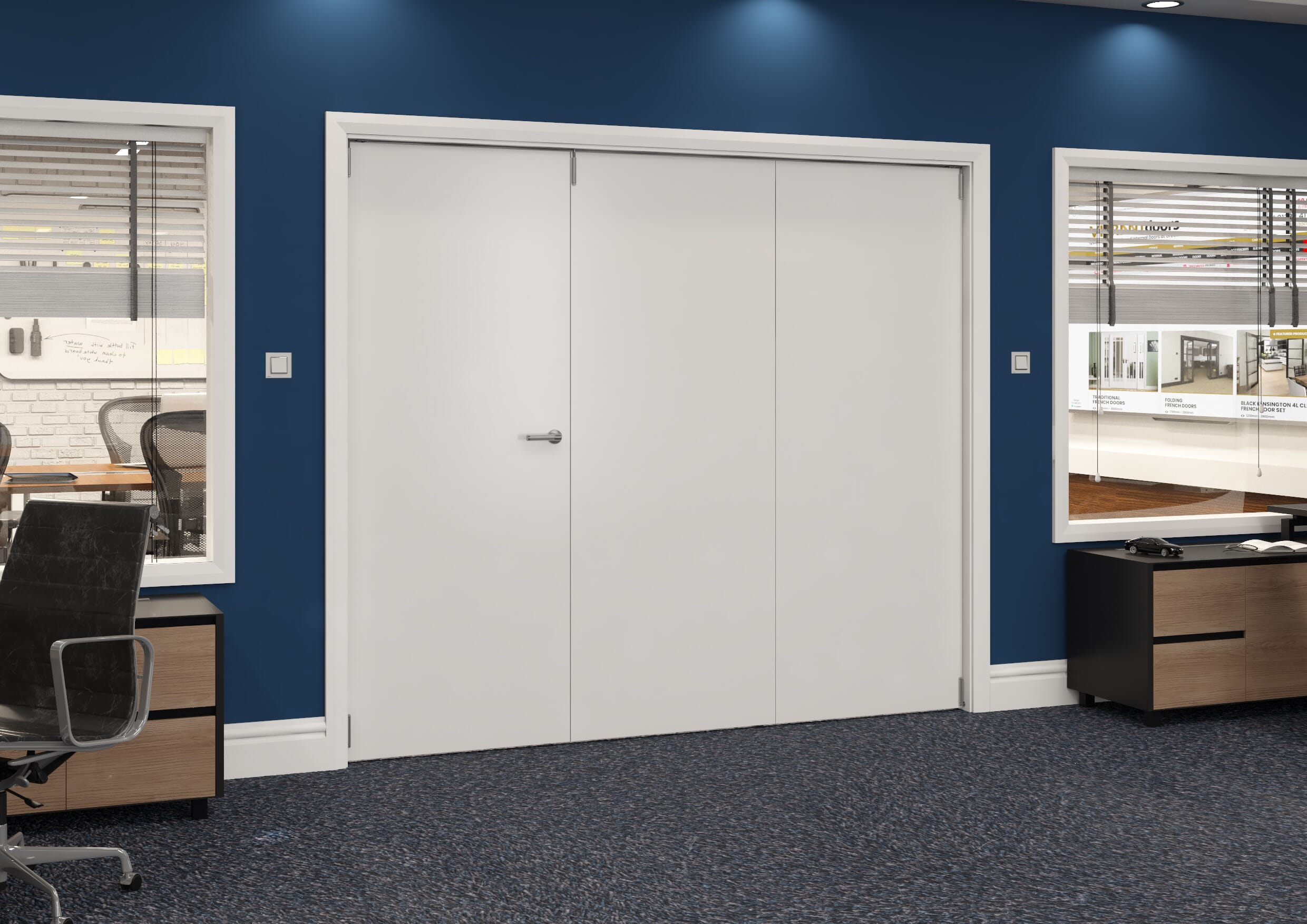 2371x2060x133mm White Flush Prefinished Roomfold Grande (2+1) Image