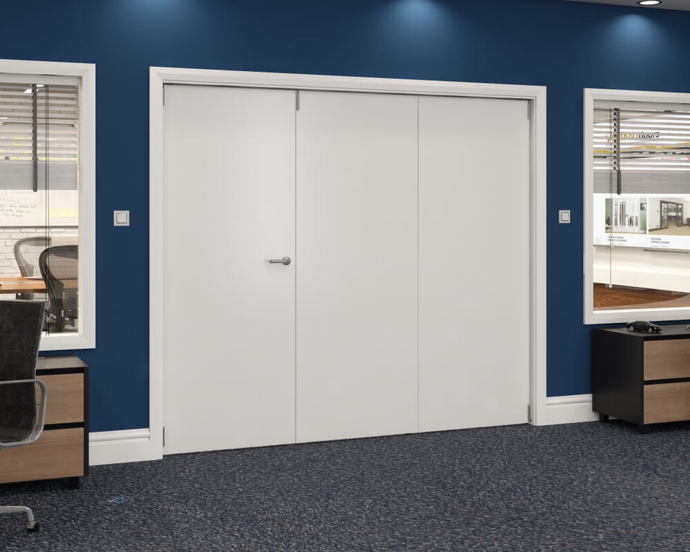 2371x2060x133mm White Flush Prefinished Roomfold Grande (2+1)