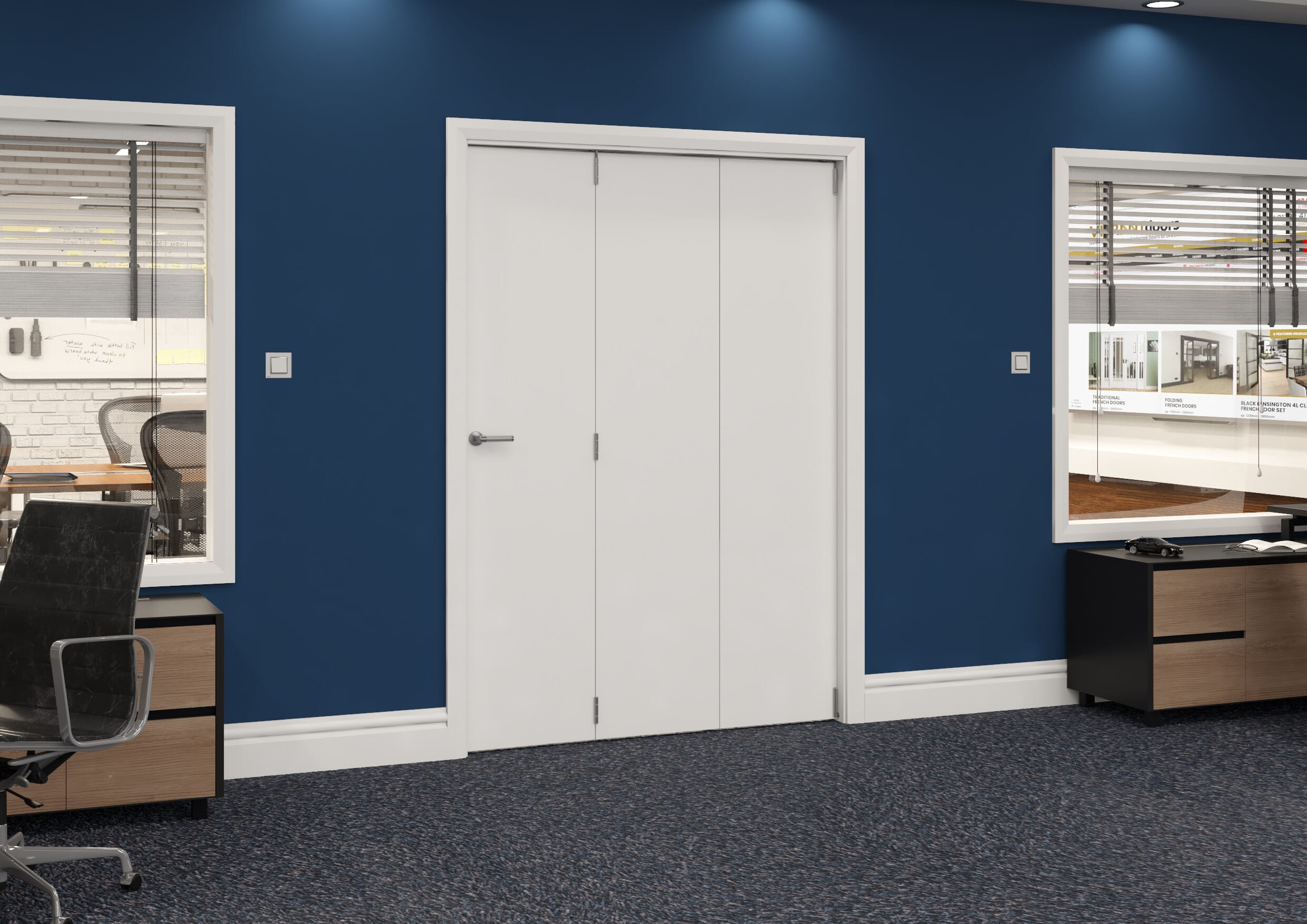 1446x2060x133mm White Flush Prefinished Roomfold Grande (3+0) Image