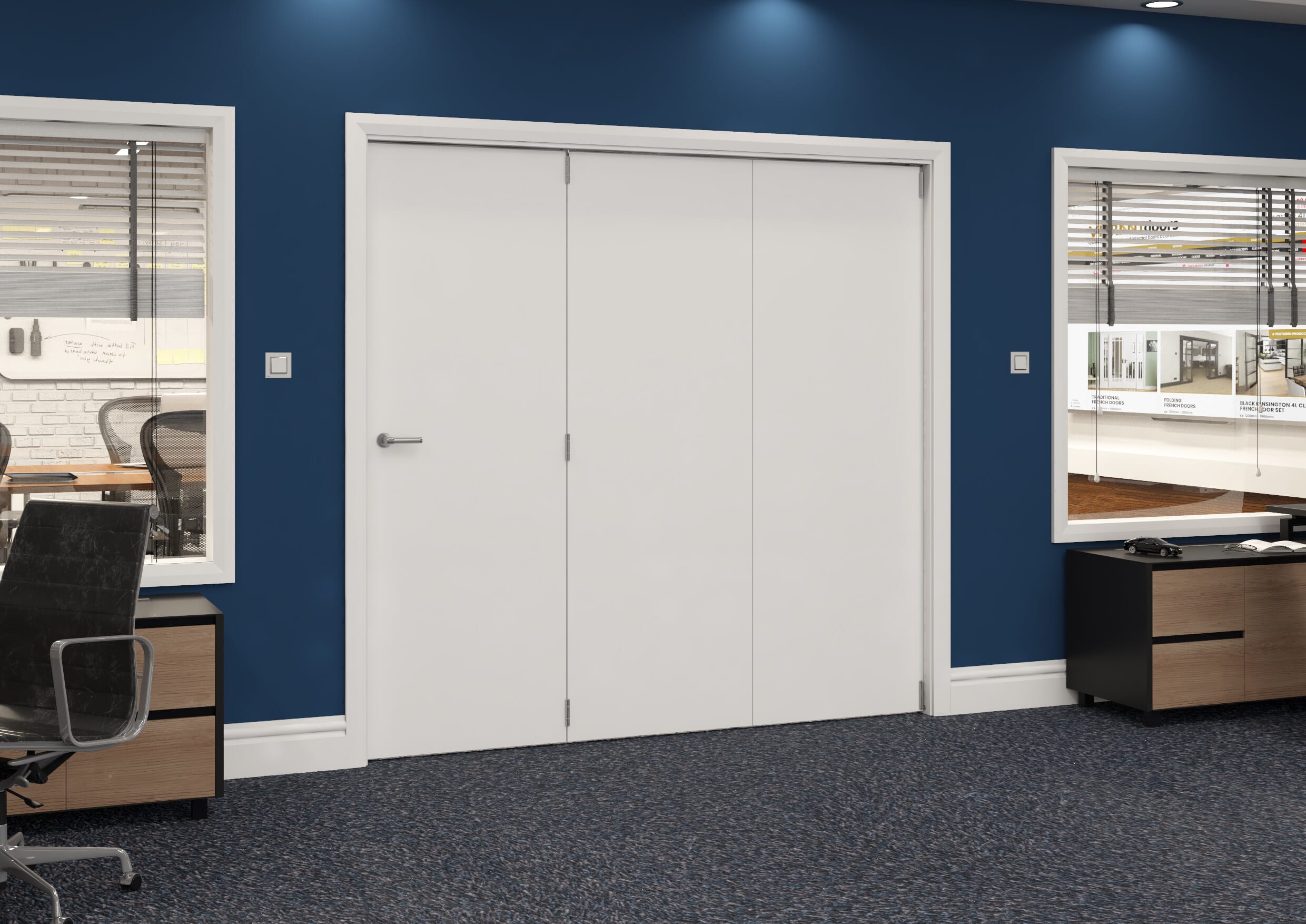 2133x2060x133mm White Flush Prefinished Roomfold Grande (3+0) Image