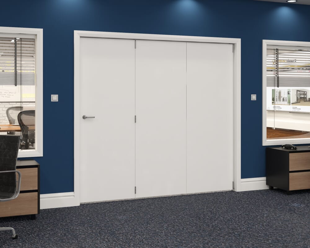 2208x2060x133mm White Flush Prefinished Roomfold Grande (3+0)