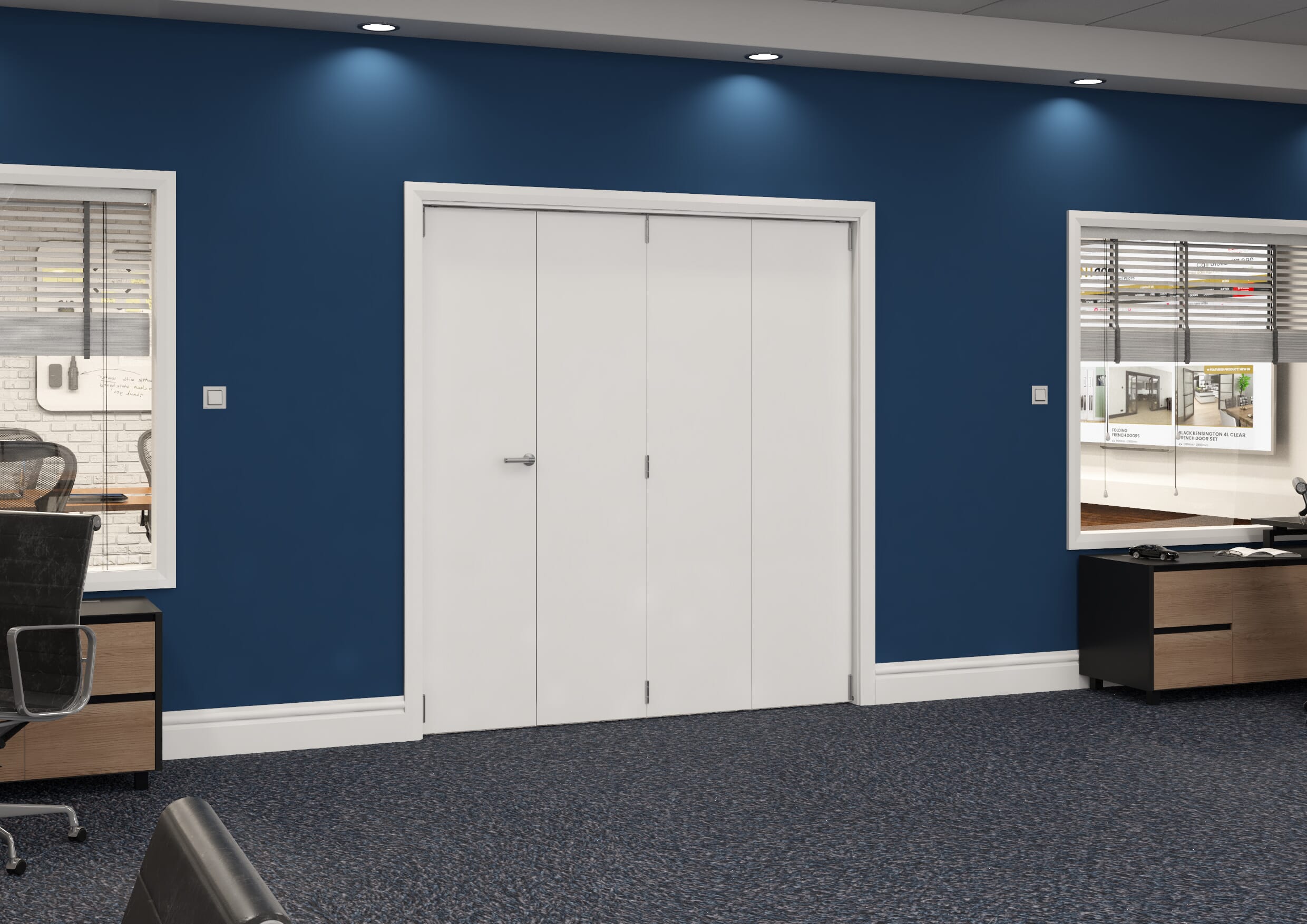 1916x2060x133mm White Flush Prefinished Roomfold Grande (3+1) Image