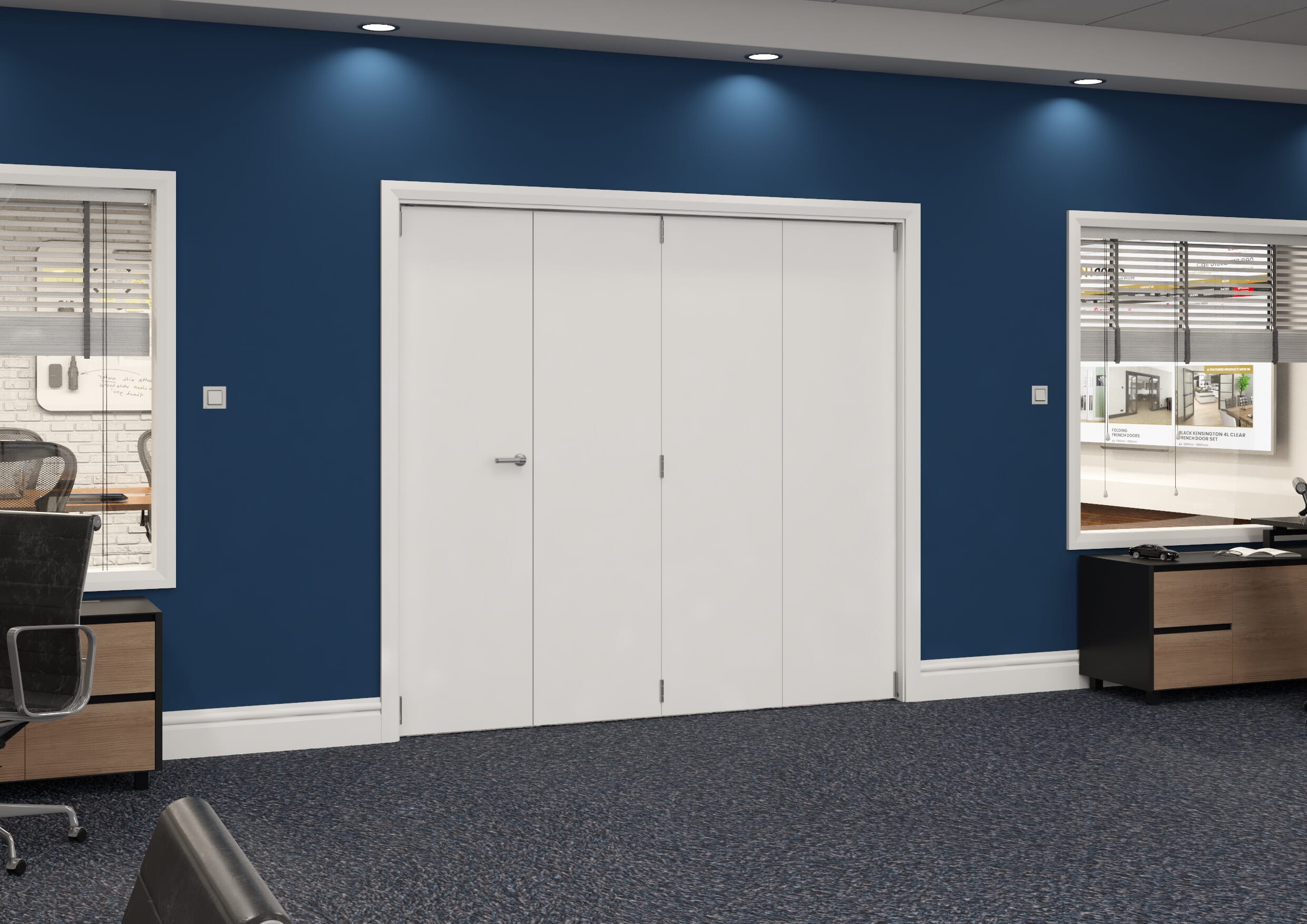 2220x2060x133mm White Flush Prefinished Roomfold Grande (3+1) Image
