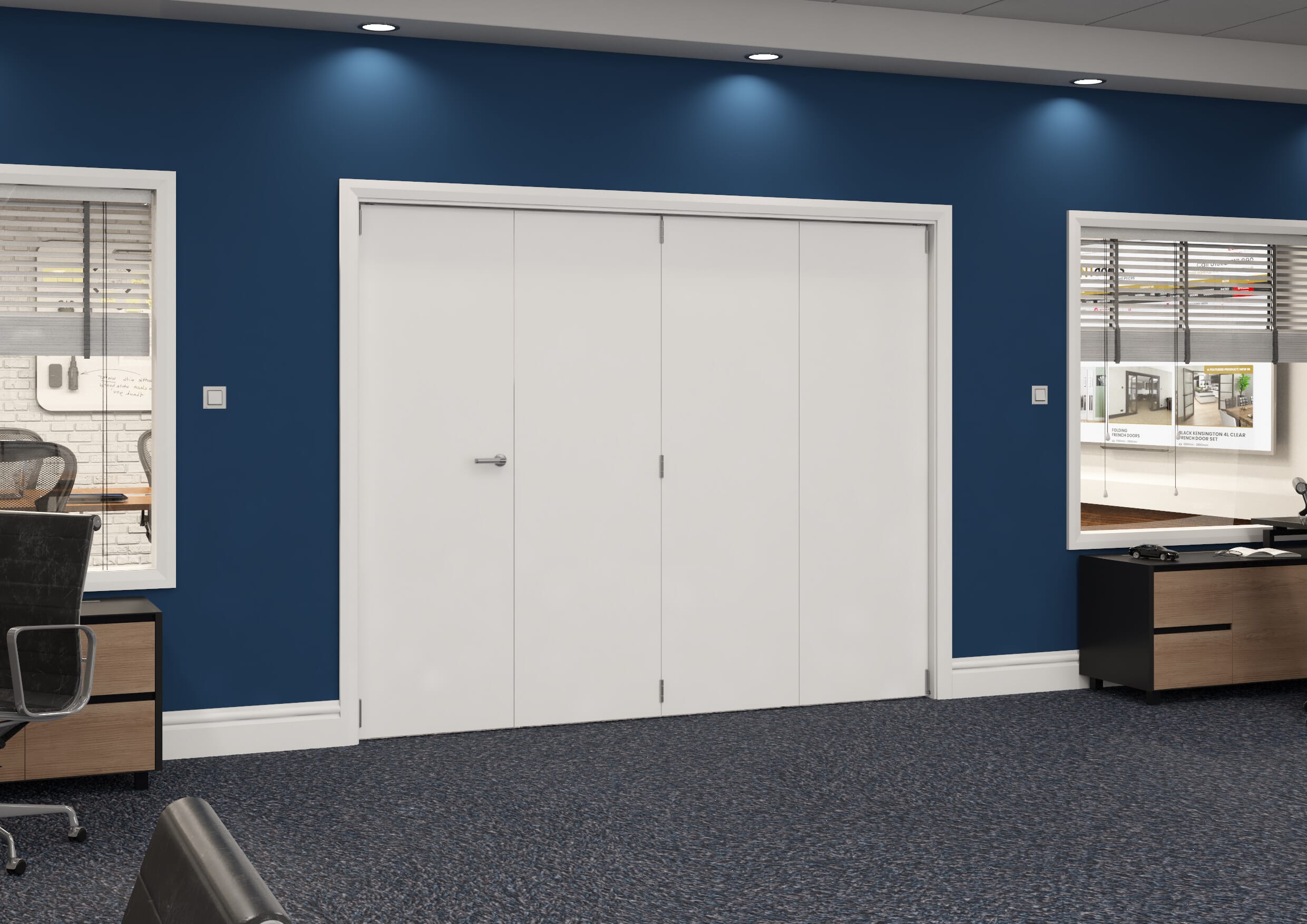 2528x2060x133mm White Flush Prefinished Roomfold Grande (3+1) Image