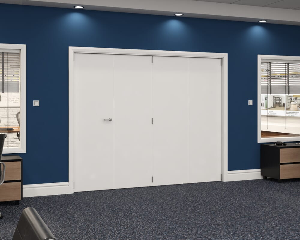 2528x2060x133mm White Flush Prefinished Roomfold Grande (3+1)