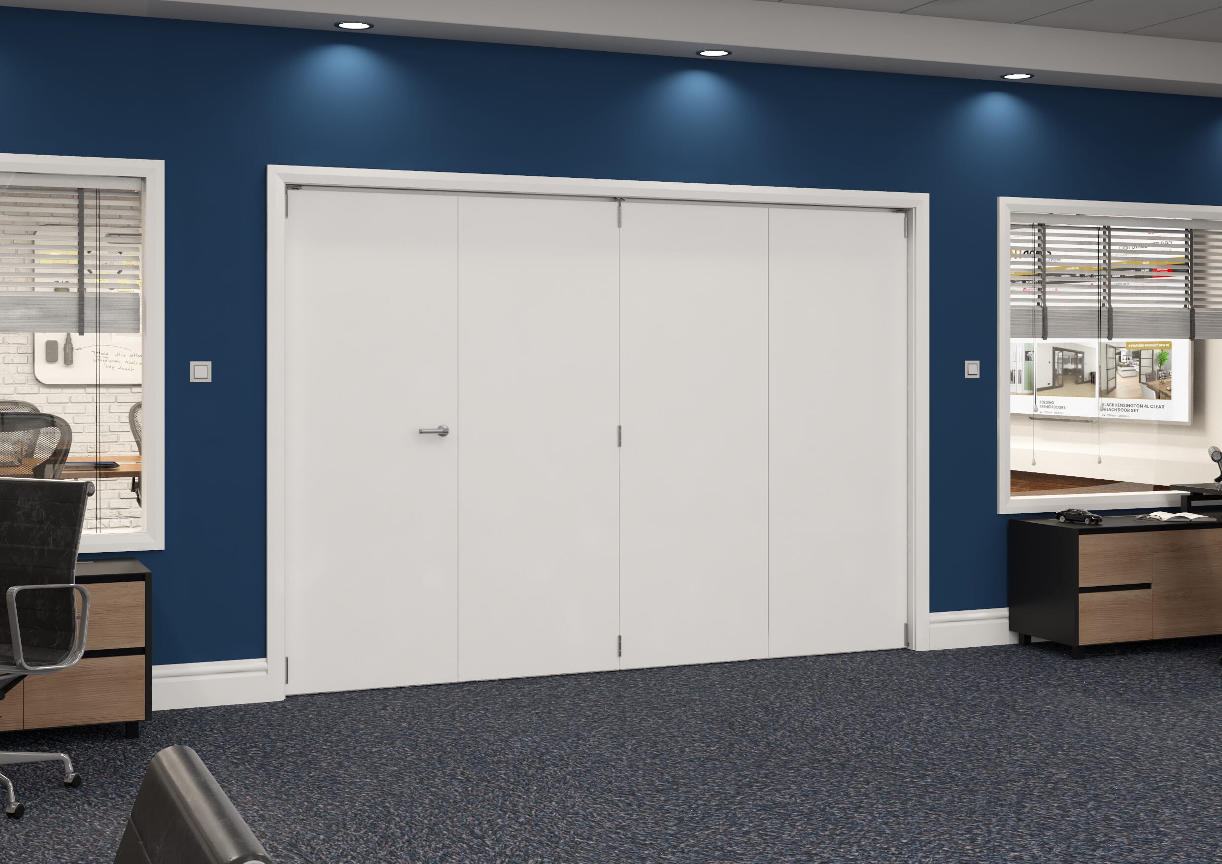 2932x2060x133mm White Flush Prefinished Roomfold Grande (3+1) Image