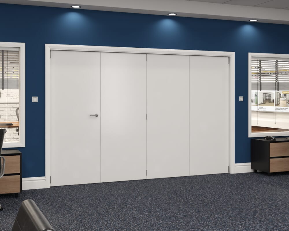 3136x2060x133mm White Flush Prefinished Roomfold Grande (3+1)