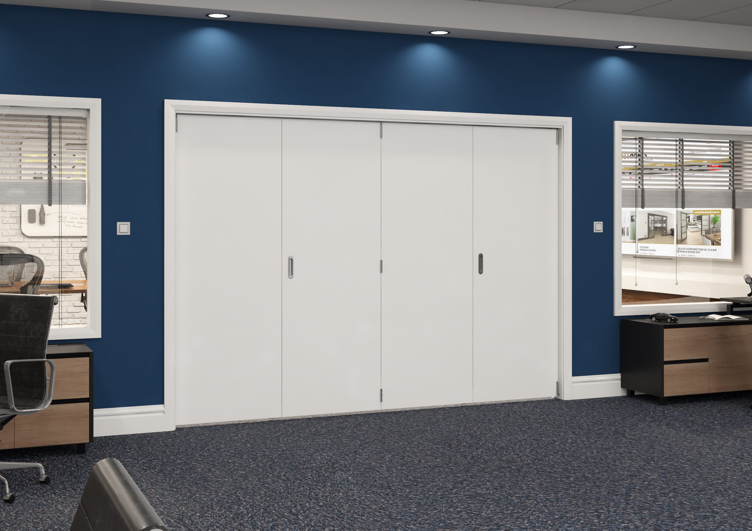 2925x2060x133mm White Flush Prefinished Roomfold Grande (4+0) Image